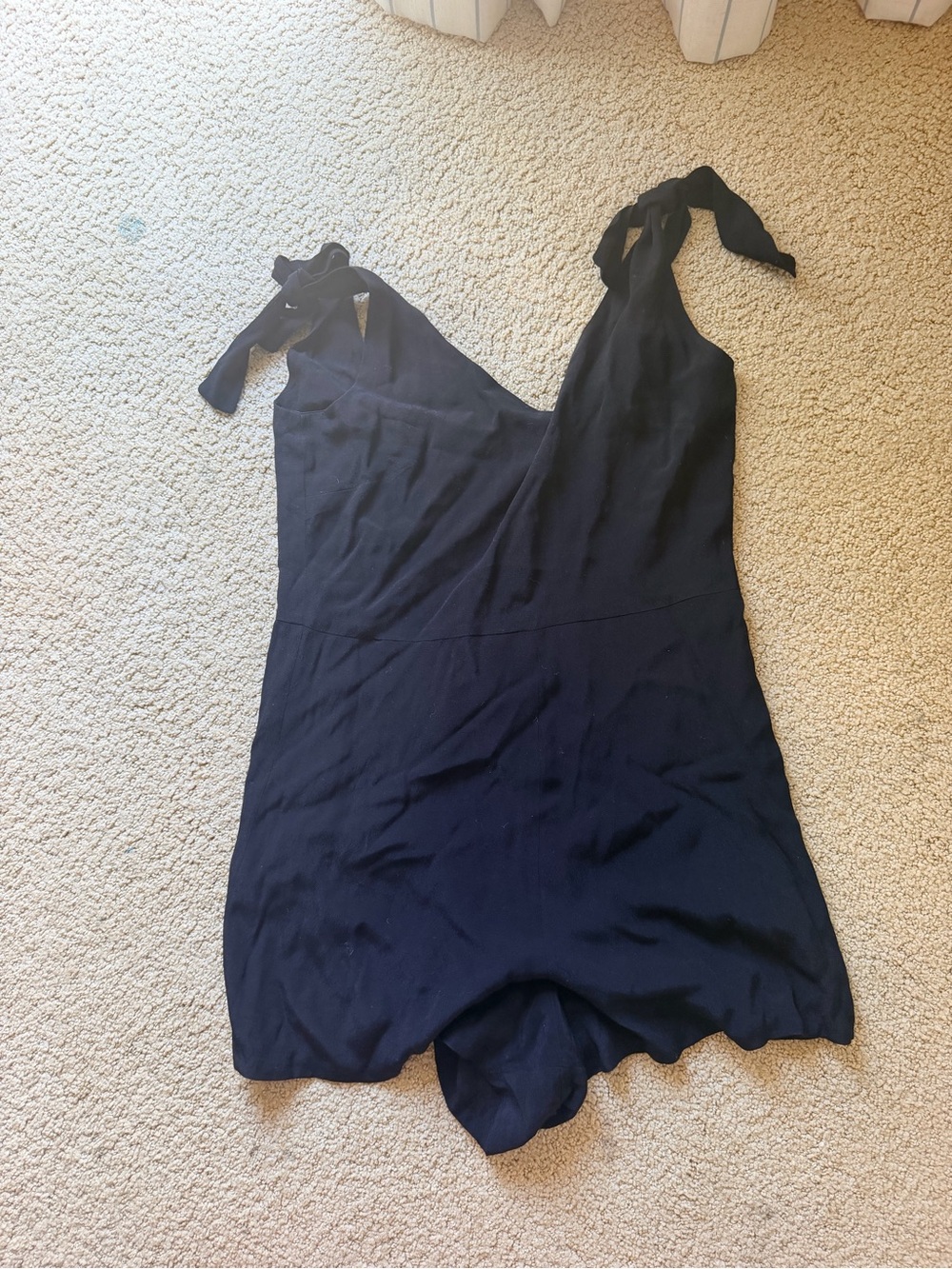 Black Tie-Shoulder Romper - Women